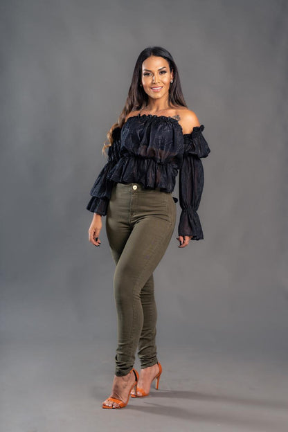 Calça bolso embutido